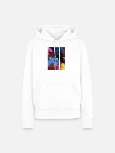 Farbexplosion Tintenstreifen - Frauen Premium Bio Hoodie - Weiß