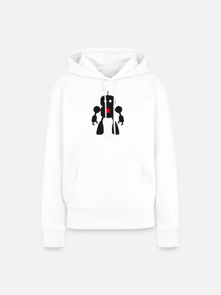 Roboter mit Stern KI Sci-Fi Nerd - Frauen Premium Bio Hoodie - Weiß