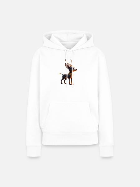 Goldbesetzte Hirsche - Frauen Premium Bio Hoodie - Weiß