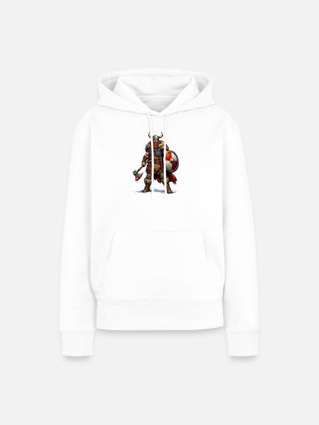 Wikinger Krieger mit Schild - Frauen Premium Bio Hoodie - Weiß