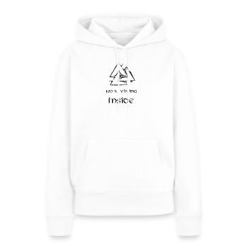 100 % des Vikings à l’intérieur - Sweat à capuche Premium bio Femme - blanc - Devant - Julia (174cm)