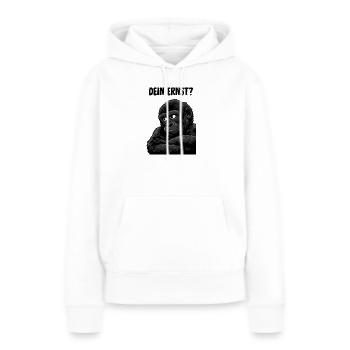 Affe mit skeptischem Blick - dein ernst? - Frauen Premium Bio Hoodie - Weiß - Vorne - Julia (174cm)