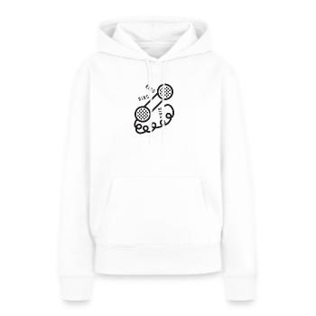Anneau Anneau Anneau - Sweat à capuche Premium bio Femme - blanc - Devant - Julia (174cm)