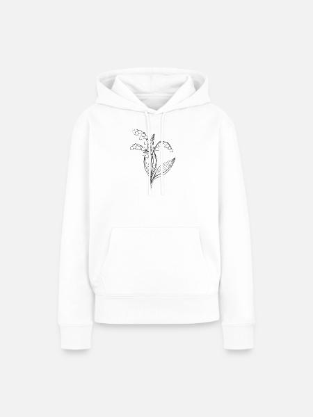 Maiglöckchen – Convallaria – botanisch - Frauen Premium Bio Hoodie - Weiß