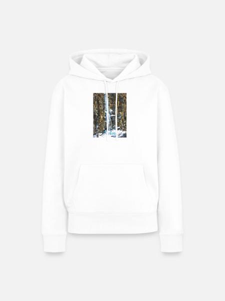 Island-Wasserfall - Frauen Premium Bio Hoodie - Weiß