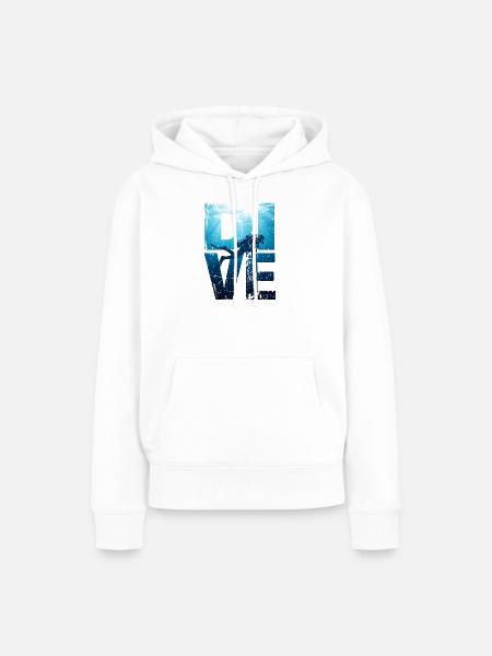 Deep DIVE Grunge - Frauen Premium Bio Hoodie - Weiß