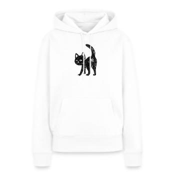 Hi-Cat – Freche Katze mit Attitüde - Frauen Premium Bio Hoodie - Weiß - Vorne - Julia (174cm)