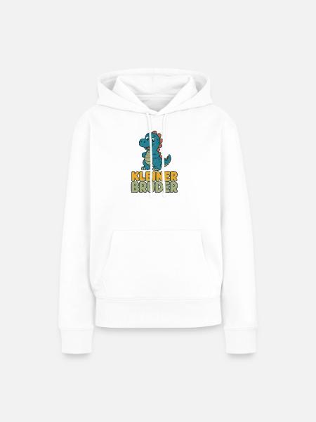 Kleiner Bruder Dino Shirt - Frauen Premium Bio Hoodie - Weiß