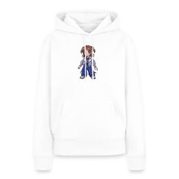 Stargirl in einer glänzenden Bomberjacke - Frauen Premium Bio Hoodie - Weiß - Vorne - Julia (174cm)