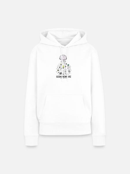 Gedankenfunken im Gehirn - Frauen Premium Bio Hoodie - Weiß