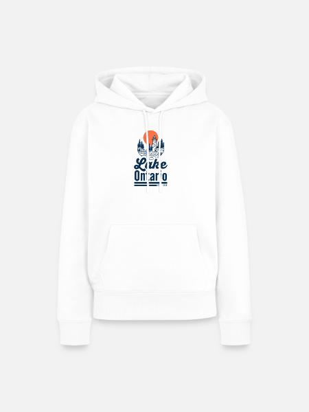 Lake Ontario Leuchtturm Sonnenuntergang - Frauen Premium Bio Hoodie - Weiß
