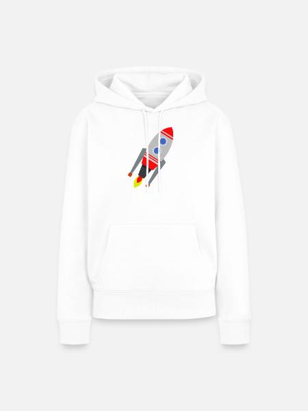 Rakete - Frauen Premium Bio Hoodie - Weiß
