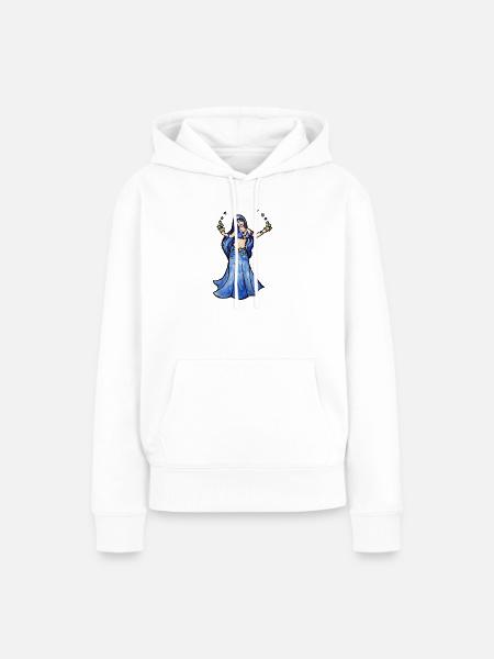 Himmlische Kaiserin in Blau - Frauen Premium Bio Hoodie - Weiß