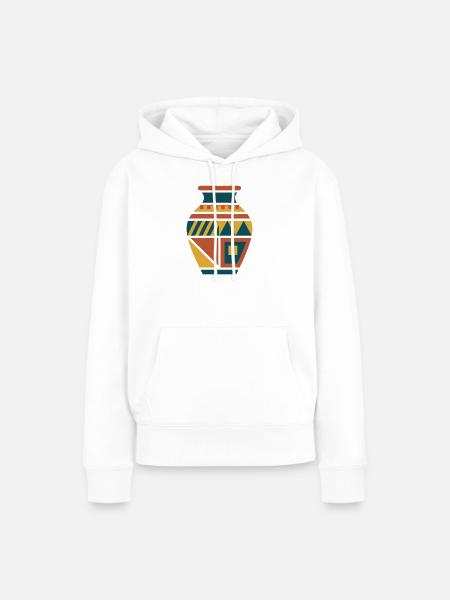Toepfern Vase Keramik Grafik - Frauen Premium Bio Hoodie - Weiß