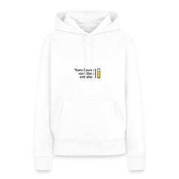 Kann Spuren von Kölsch enthalten - Frauen Premium Bio Hoodie - Weiß - Vorne - Julia (174cm)