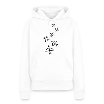 Arc et flèche - Sweat à capuche Premium bio Femme - blanc - Devant - Julia (174cm)