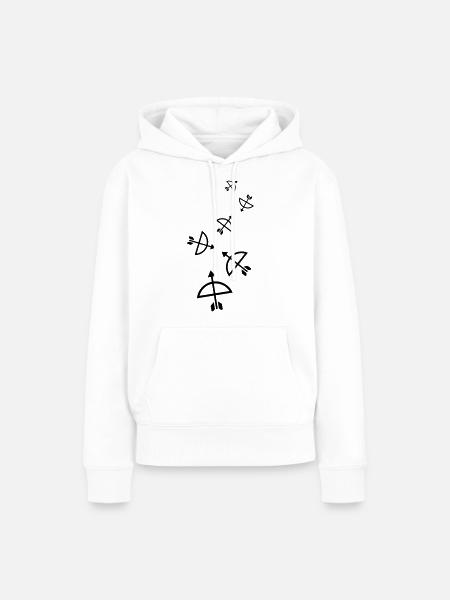 Pfeil und Bogen - Frauen Premium Bio Hoodie - Weiß