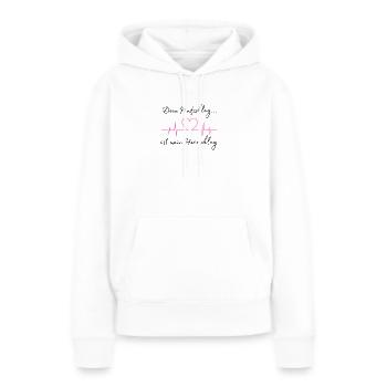 Ton coup de sabot, c’est mon cœur - Sweat à capuche Premium bio Femme - blanc - Devant - Julia (174cm)