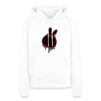 Lapin drôle de Pâques Lapin de Pâques - Sweat à capuche Premium bio Femme - blanc - Devant - Julia (174cm)