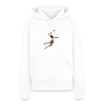 vovolley-ball, volley-ball, beachball, graffiti - Sweat à capuche Premium bio Femme - blanc - Devant - Julia (174cm)