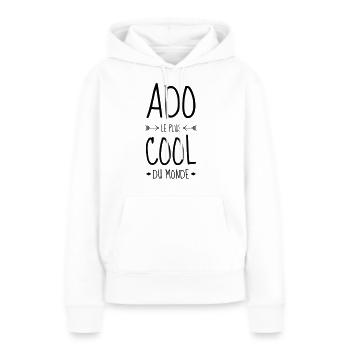 adolescent / enfant / ado / adolescente - Sweat à capuche Premium bio Femme - blanc - Devant - Julia (174cm)