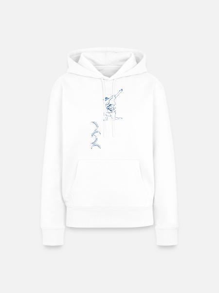 Schimpanse und Bananen - Frauen Premium Bio Hoodie - Weiß