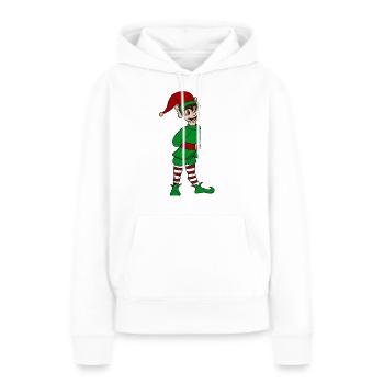lutin de noel - Sweat à capuche Premium bio Femme - blanc - Devant - Julia (174cm)