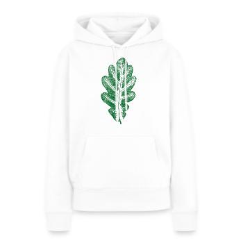 Vert Feuille de Chêne - Monocolore - Feuille/Chêne/ Arbre - Sweat à capuche Premium bio Femme - blanc - Devant - Julia (174cm)