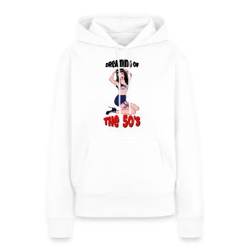 Träumen von den 50er Jahren - Frauen Premium Bio Hoodie - Weiß - Vorne - Julia (174cm)