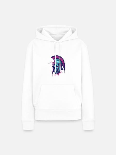 Spartaner Totenkopf Helm Spartan - Frauen Premium Bio Hoodie - Weiß