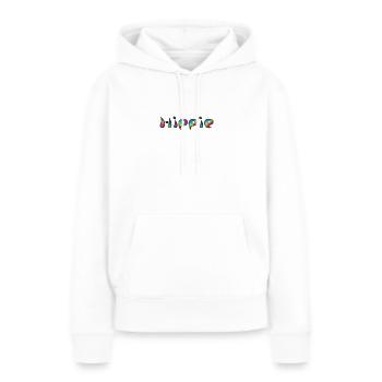 Hippie amusant - Sweat à capuche Premium bio Femme - blanc - Devant - Julia (174cm)