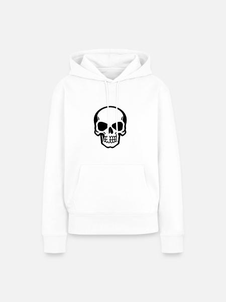 Schädel - Frauen Premium Bio Hoodie - Weiß