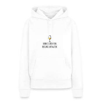 Kann Spuren von Riesling enthalten - Frauen Premium Bio Hoodie - Weiß - Vorne - Julia (174cm)