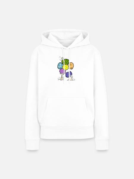 Blüte nähen - Frauen Premium Bio Hoodie - Weiß