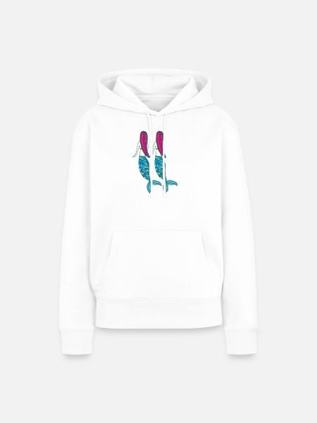 meerjungfrau doppelt - Frauen Premium Bio Hoodie - Weiß
