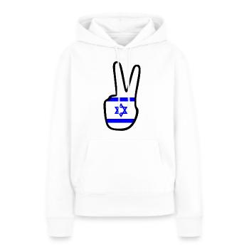 Israel - Sweat à capuche Premium bio Femme - blanc - Devant - Julia (174cm)