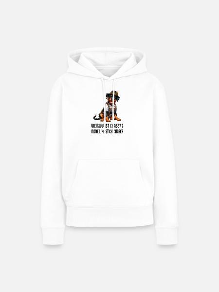 Rottweiler Weißwurst Design - Frauen Premium Bio Hoodie - Weiß