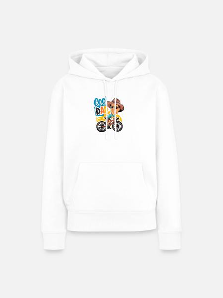 Coole Papa Radfahren Illustration - Frauen Premium Bio Hoodie - Weiß