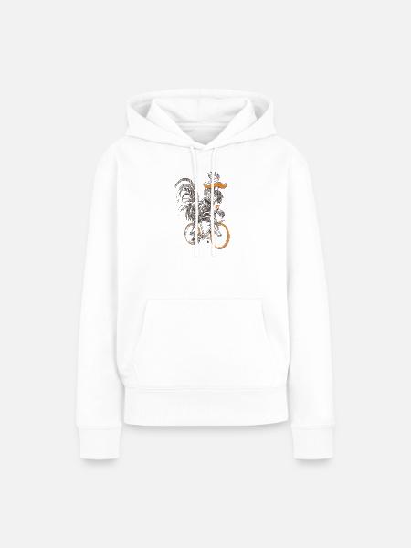 Hahn & Fahrräder - Frauen Premium Bio Hoodie - Weiß