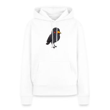 oiseau merle noir - Sweat à capuche Premium bio Femme - blanc - Devant - Julia (174cm)