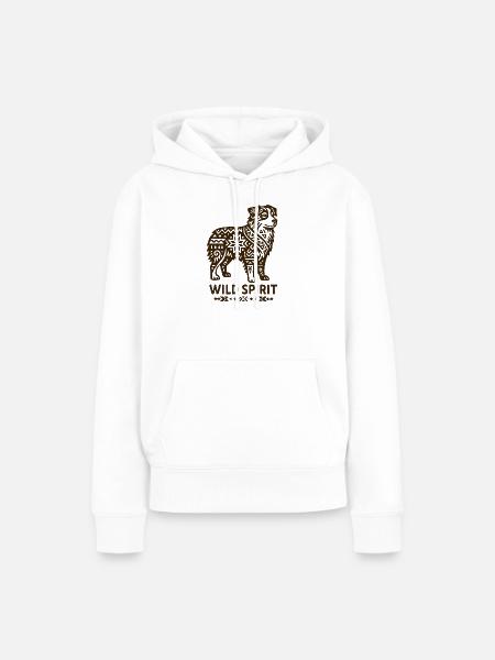 Australian Shepherd Wilder Stammeshund - Frauen Premium Bio Hoodie - Weiß