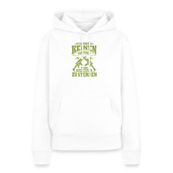Patriotische Gewehr-Dualität - Frauen Premium Bio Hoodie - Weiß - Vorne - Julia (174cm)