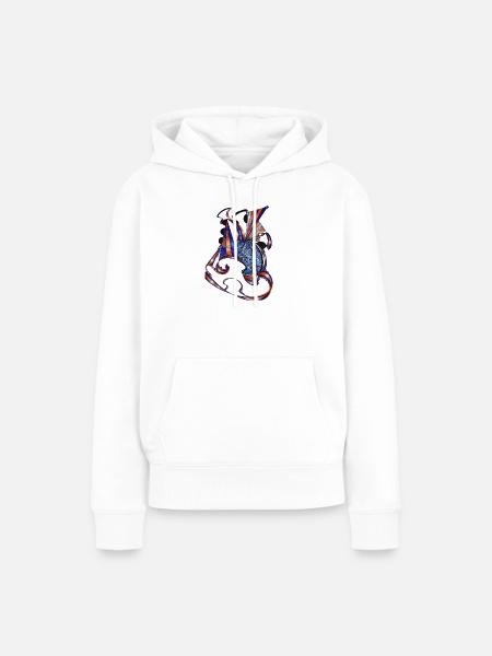 BlauOrange Stoffbänder - Frauen Premium Bio Hoodie - Weiß