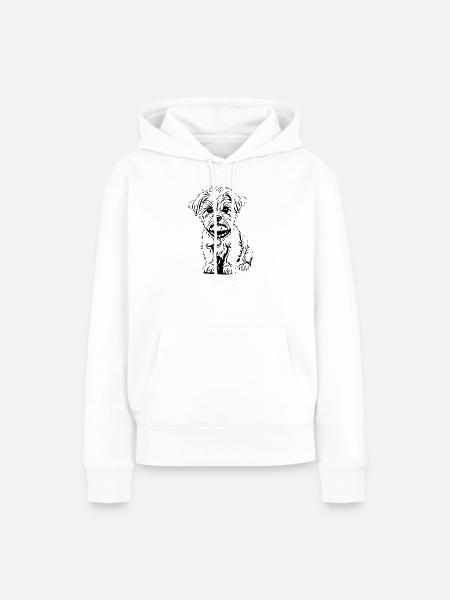süßer Hund schwarz - Frauen Premium Bio Hoodie - Weiß
