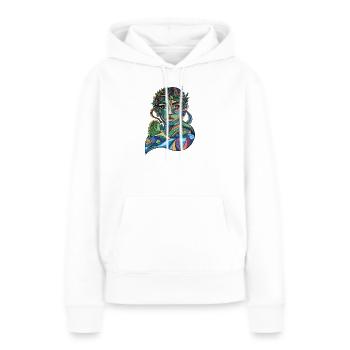 Mère Nature en Mouvement - Sweat à capuche Premium bio Femme - blanc - Devant - Julia (174cm)