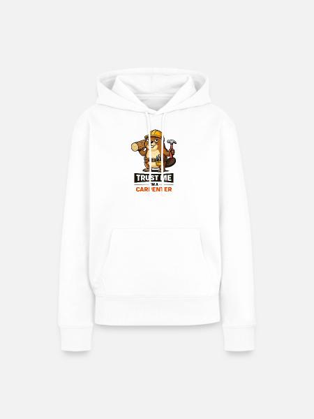 Vertrau mir, Zimmermann Biber - Frauen Premium Bio Hoodie - Weiß