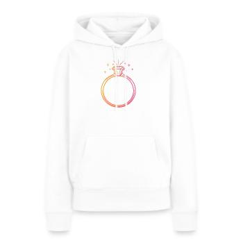 Ring - customizable - Women’s Premium Organic Hoodie - white - Front - Julia (174cm)