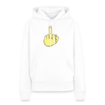Illustration au doigt puant - Sweat à capuche Premium bio Femme - blanc - Devant - Julia (174cm)