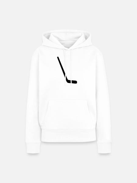 Hockeyschläger - Frauen Premium Bio Hoodie - Weiß