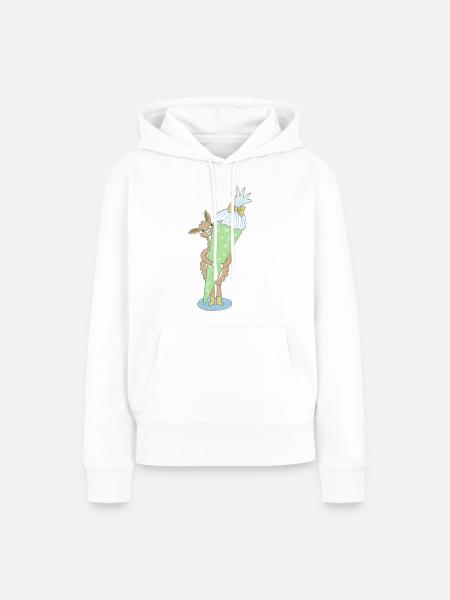 Lama mit großer Schultüte - Frauen Premium Bio Hoodie - Weiß